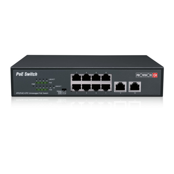 Некерований PoE-комутатор Provision-ISR PoES-08120C+2I-V2 з 8 портами PoE Некерований PoE-комутатор Provision-ISR PoES-08120C+2I-V2 з 8 портами PoE