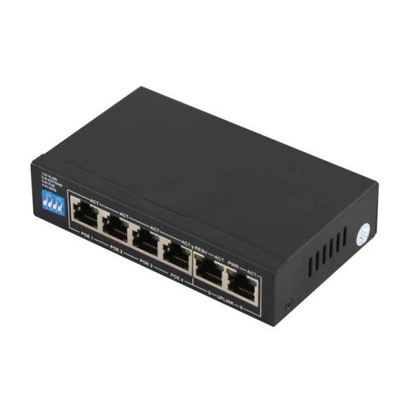 PoE-коммутатор FoxGate S6004G-G2-AI POE Watchdog 6-портовый неуправляемый PoE-коммутатор FoxGate S6004G-G2-AI POE Watchdog 6-портовый неуправляемый