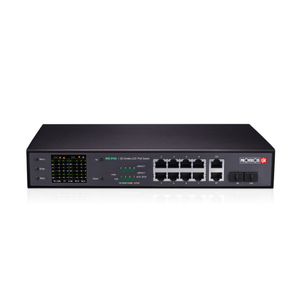 Некерований PoE-комутатор Provision-ISR PoES-08120GCL+2Combo гігабітний з 8 портами PoE Некерований PoE-комутатор Provision-ISR PoES-08120GCL+2Combo гігабітний з 8 портами PoE