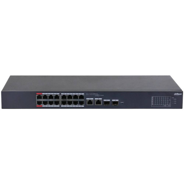 Управляемый PoE коммутатор 18 портов Dahua DH-CS4218-16ET-190 для IP-камер, телефонов и Wi-Fi точек доступа, поддержка IEEE 802.3af/at, Hi-PoE Управляемый PoE коммутатор 18 портов Dahua DH-CS4218-16ET-190 для IP-камер, телефонов и Wi-Fi точек доступа, поддержка IEEE 802.3af/at, Hi-PoE