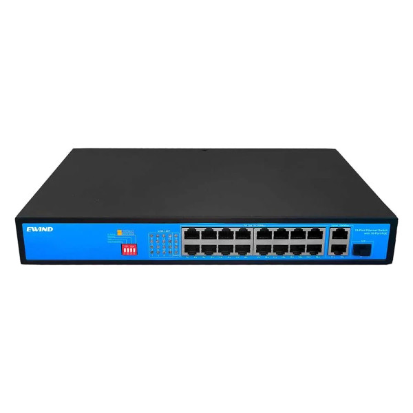 Некерований PoE-комутатор 19-портовий EW-S1919CF-AP для підключення IP-камер, Wi-Fi точок доступу та телефонів з підтримкою IEEE 802.3af/at Некерований PoE-комутатор 19-портовий EW-S1919CF-AP для підключення IP-камер, Wi-Fi точок доступу та телефонів з підтримкою IEEE 802.3af/at