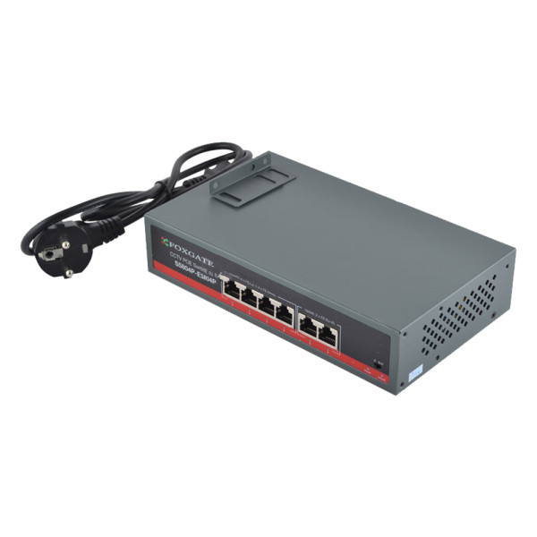 PoE-комутатор FoxGate S5804P-E2 CCTV 4-портовий некерований PoE-комутатор FoxGate S5804P-E2 CCTV 4-портовий некерований
