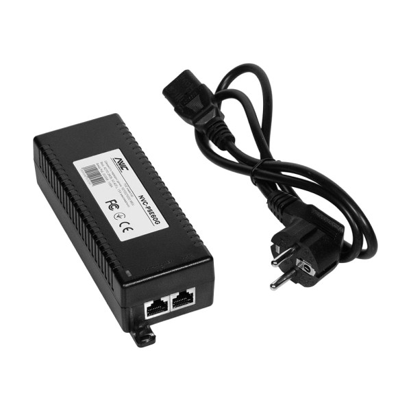 PoE-інжектор для IP камер NVC-PSE60G 60 Вт, 1 порт 1000 Мб, живлення до 100 м, стандарт IEEE802.3af/at, AC 220 В, компактні розміри 145/63/39 мм