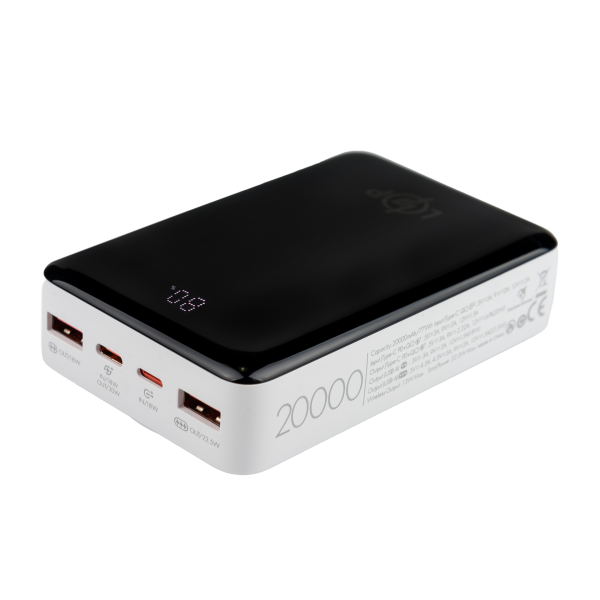 Беспроводной Power Bank LP PQ18 20000mAh для мобильных устройств с зарядкой MagSafe и дисплеем контроля уровня заряда Беспроводной Power Bank LP PQ18 20000mAh для мобильных устройств с зарядкой MagSafe и дисплеем контроля уровня заряда