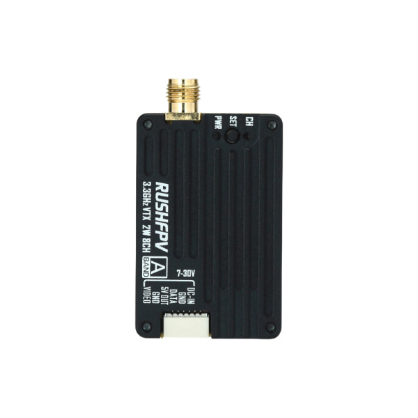 Відеопередавач 2W VTX Rush 3.3GHz для FPV-дронів з високою потужністю передачі та надійним зв'язком на великі відстані Відеопередавач 2W VTX Rush 3.3GHz для FPV-дронів з високою потужністю передачі та надійним зв'язком на великі відстані