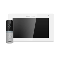 Відеодомофонний комплект ARNY AVD-7423A Wi-Fi (AVD-742A 7" IPS + AVP-NG230 2Мп) для безпеки вашої оселі, Білий + Срібний