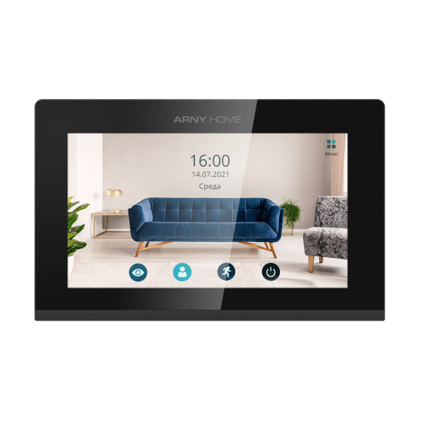 Відеодомофон 7'' Wi-Fi IPS ARNY AVD-742A для контролю доступу та безпеки дому, чорний Відеодомофон 7'' Wi-Fi IPS ARNY AVD-742A для контролю доступу та безпеки дому, чорний