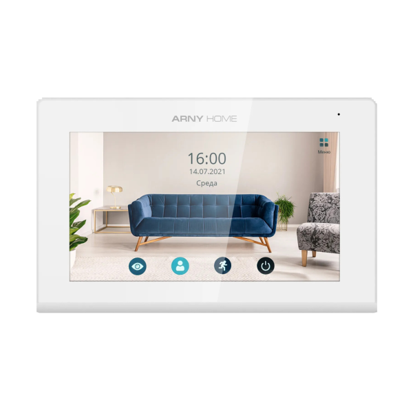 Відеодомофон ARNY AVD-742A 7'' Wi-Fi IPS для системи безпеки та домофону, білий, з детекцією руху та доступом через смартфон Відеодомофон ARNY AVD-742A 7'' Wi-Fi IPS для системи безпеки та домофону, білий, з детекцією руху та доступом через смартфон