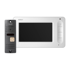 Відеодомофонний комплект ARNY AVD-4005 (AVD-405 + AVP-05 (v.2)) з 4.3'' LCD екраном для безпеки вашого будинку, Білий + Сірий