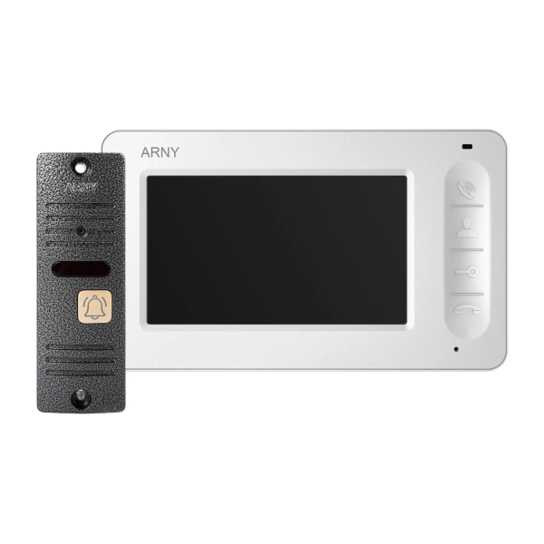 Відеодомофонний комплект ARNY AVD-4005 (AVD-405 + AVP-05 (v.2)) з 4.3'' LCD екраном для безпеки вашого будинку, Білий + Сірий Відеодомофонний комплект ARNY AVD-4005 (AVD-405 + AVP-05 (v.2)) з 4.3'' LCD екраном для безпеки вашого будинку, Білий + Сірий