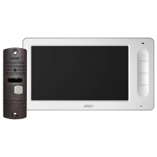 Відеодомофонний комплект ARNY AVD-7005 для безпеки з 7'' LCD-екраном та відеопанеллю, білий + мідь, універсальний дизайн для комфортного використання