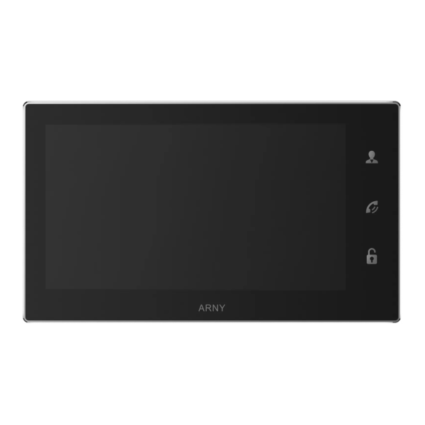 Відеодомофон ARNY AVD-740 2Мп 7'' IPS, Чорний для контролю безпеки з детектором руху та сенсорним екраном, підтримка Full HD відео та карт пам'яті до 64 ГБ