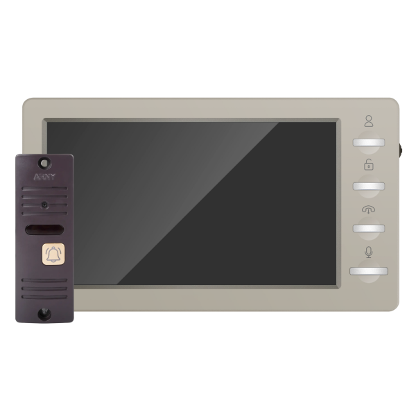 Відеодомофон AVD-7008FHD (AVD-708 2Мп + AVP-05 2Мп) для безпеки житла, бежевий + коричневий Відеодомофон AVD-7008FHD (AVD-708 2Мп + AVP-05 2Мп) для безпеки житла, бежевий + коричневий