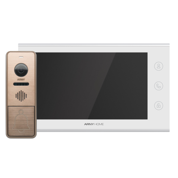 Комплект домофонный ARNY AVD-7342A Wi-Fi для видеонаблюдения (AVD-731A 2Мп Wi-Fi + AVP-NG420 1Мп), White + Bronze Комплект домофонный ARNY AVD-7342A Wi-Fi для видеонаблюдения (AVD-731A 2Мп Wi-Fi + AVP-NG420 1Мп), White + Bronze