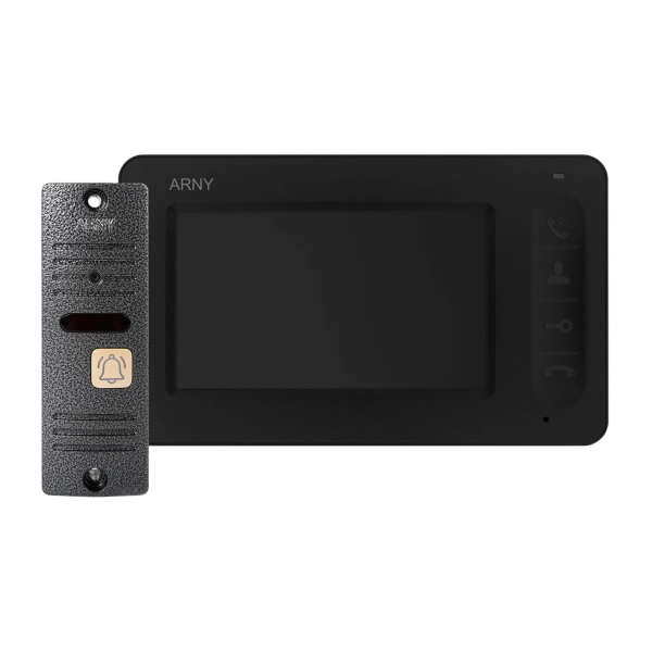 Відеодомофонний комплект ARNY AVD-4005 (AVD-405 + AVP-05 (v.2)) з 4.3'' LCD екраном для контролю доступу, чорний + сірий Відеодомофонний комплект ARNY AVD-4005 (AVD-405 + AVP-05 (v.2)) з 4.3'' LCD екраном для контролю доступу, чорний + сірий