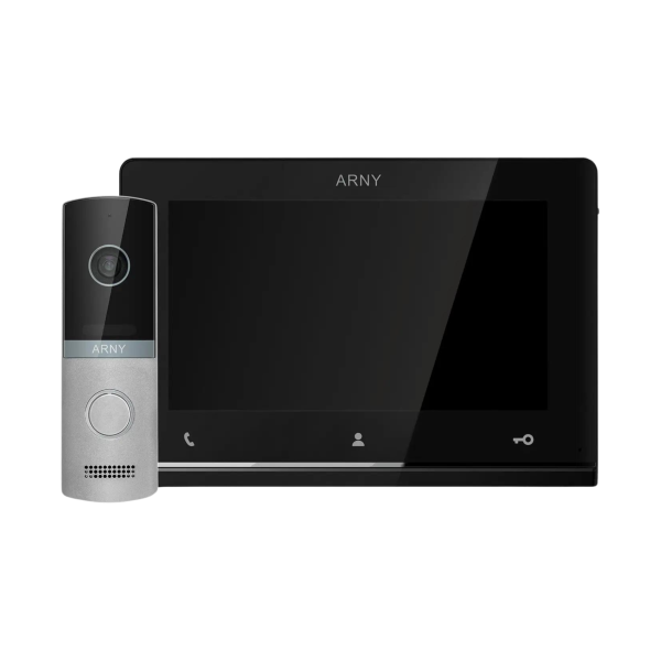 Комплект домофонный ARNY AVD-7121 (AVD-710 2Мп 7" TFT + AVP-NG230 1Мп), Black + Silver Комплект домофонный ARNY AVD-7121 (AVD-710 2Мп 7" TFT + AVP-NG230 1Мп), Black + Silver