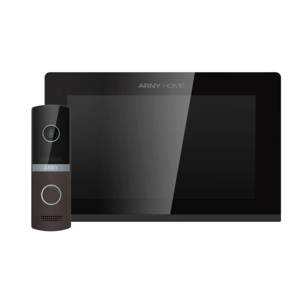 Комплект домофонный ARNY AVD-7423A Wi-Fi для безопасности дома (AVD-742A 7" IPS + AVP-NG230 2Мп), черный и коричневый Комплект домофонный ARNY AVD-7423A Wi-Fi для безопасности дома (AVD-742A 7" IPS + AVP-NG230 2Мп), черный и коричневый