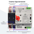 Автоматичний перемикач АВР під DIN-рейку KRF-ATS100A/2p 100 А для резервного живлення з двома полюсами, робочою напругою 400 В та часом спрацювання 50 мс Автоматичний перемикач АВР під DIN-рейку KRF-ATS100A/2p 100 А для резервного живлення з двома полюсами, робочою напругою 400 В та часом спрацювання 50 мс
