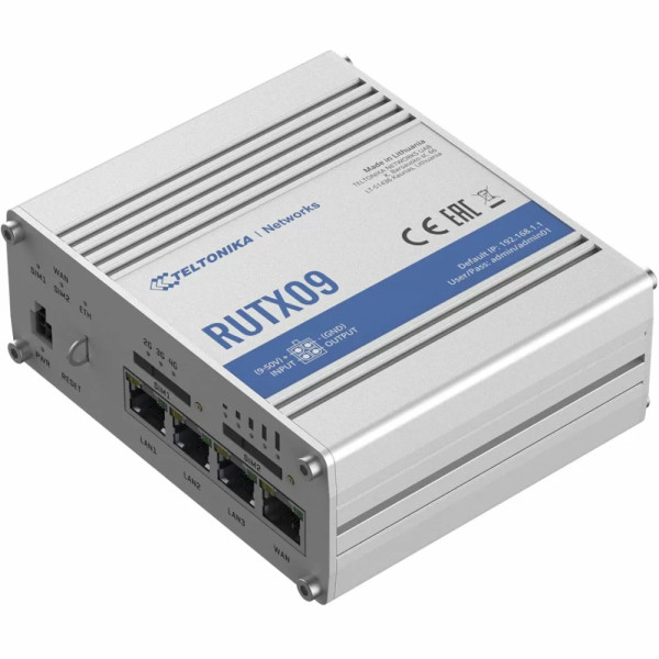 Маршрутизатор Teltonika RUTX09 1xGE WAN, 3xGE LAN, 2xSIM, 4G/LTE.Cat6 (RUTX09000000) Маршрутизатор Teltonika RUTX09 1xGE WAN, 3xGE LAN, 2xSIM, 4G/LTE.Cat6 (RUTX09000000)