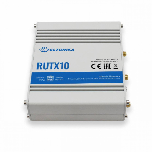 Бездротовий маршрутизатор Teltonika RUTX10 AC1200 1xGE WAN, 3xGE LAN Бездротовий маршрутизатор Teltonika RUTX10 AC1200 1xGE WAN, 3xGE LAN