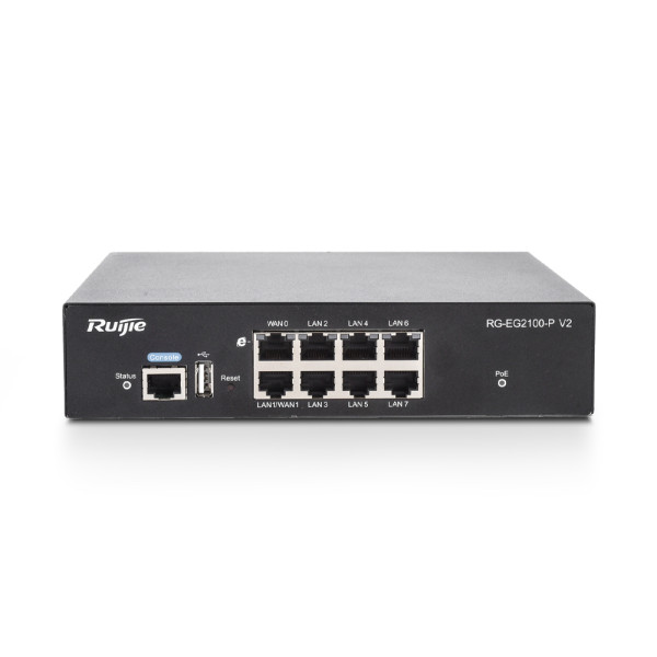 Маршрутизатор Ruijie RG-EG2100-P V2 8-портовий інтелектуальний з PoE Маршрутизатор Ruijie RG-EG2100-P V2 8-портовий інтелектуальний з PoE