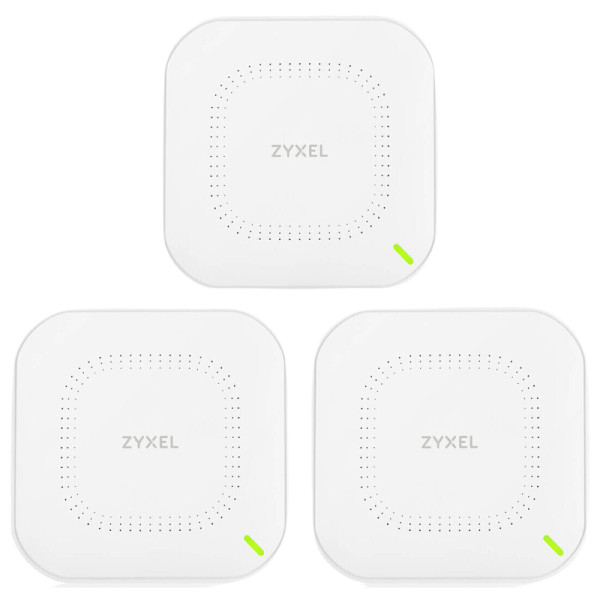 Точка доступу ZYXEL NWA110AX 3-pack AX1800, 1xGE, WiFi 6, Nebula, PoE, MU-MIMO, 3 точки без інжекторів (NWA110AX-EU0103F) Точка доступу ZYXEL NWA110AX 3-pack AX1800, 1xGE, WiFi 6, Nebula, PoE, MU-MIMO, 3 точки без інжекторів (NWA110AX-EU0103F)