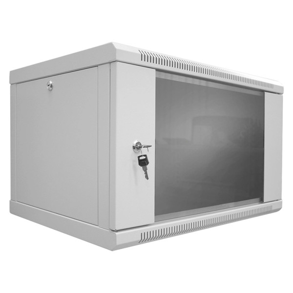 Шкаф серверный SteelNet 6U 600 x 450 для сетевого оборудования (стекло, серый) Шкаф серверный SteelNet 6U 600 x 450 для сетевого оборудования (стекло, серый)