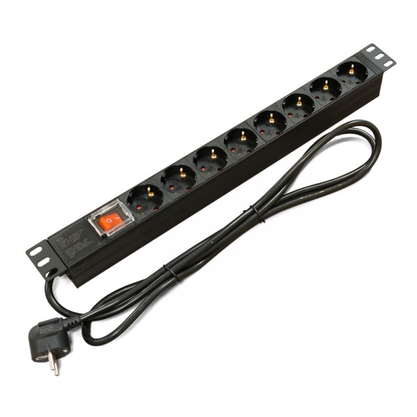 Сетевой фильтр Kingda (KD-GER(16)N1008WKPDY30W19A) черный, 8 розеток с выключателем, длина кабеля 1.8 м Сетевой фильтр Kingda (KD-GER(16)N1008WKPDY30W19A) черный, 8 розеток с выключателем, длина кабеля 1.8 м
