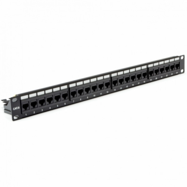 Патч-панель CMS 19" 24xRJ-45 UTP, кат. 6 з організатором кабелю Патч-панель CMS 19" 24xRJ-45 UTP, кат. 6 з організатором кабелю
