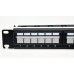 Патч-панель CMS 19" 24xRJ-45 UTP, кат. 6a з організатором кабелю і пластиковими шторками