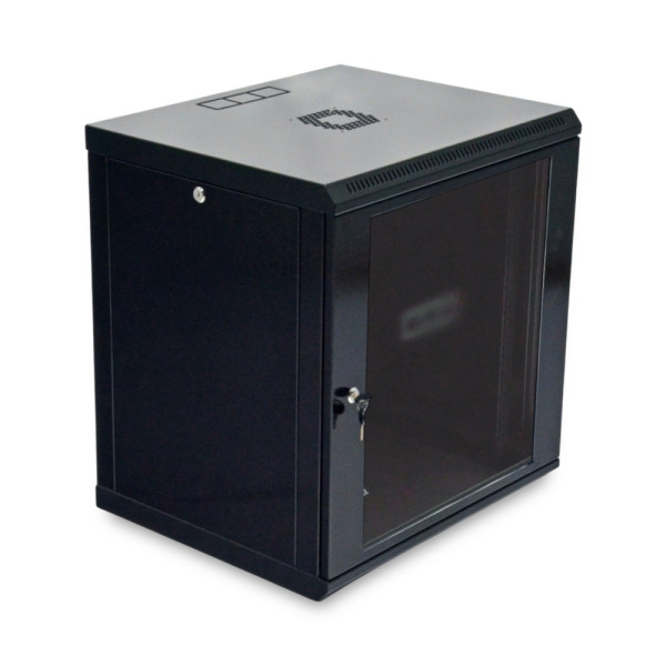 Шкаф серверный SteelNet 12U 600 x 450 для сетевого оборудования (стекло, черный) Шкаф серверный SteelNet 12U 600 x 450 для сетевого оборудования (стекло, черный)