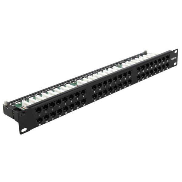 Патч-панель Hypernet 48 портів UTP кат.5е 19" PP-KUTP48-1U з утримувачем кабелю Патч-панель Hypernet 48 портів UTP кат.5е 19" PP-KUTP48-1U з утримувачем кабелю