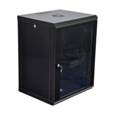Шафа серверна 18U 600 x 600 для мережевого обладнання SteelNet (скло, чорний) - розбірна конструкція для організації телекомунікацій з захистом від зовнішніх чинників