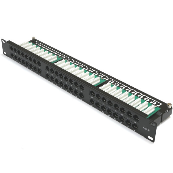 Патч-панель 19" 48xRJ-45 UTP Cat. 6 1U dual type для організації структурованої кабельної системи в серверних і телекомунікаційних стійках Патч-панель 19" 48xRJ-45 UTP Cat. 6 1U dual type для організації структурованої кабельної системи в серверних і телекомунікаційних стійках