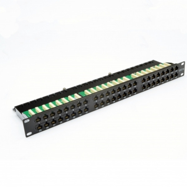 Патч-панель CMS 19" 48xRJ-45 UTP, кат. 6, 1U з організатором кабелю Патч-панель CMS 19" 48xRJ-45 UTP, кат. 6, 1U з організатором кабелю