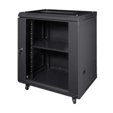 Комутаційна шафа для мережевого обладнання NVC-12U/600x450x640 чорна для організації кабельних систем та зручності монтажу