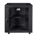 Комутаційна шафа для мережевого обладнання NVC-12U/600x450x640 чорна для організації кабельних систем та зручності монтажу Комутаційна шафа для мережевого обладнання NVC-12U/600x450x640 чорна для організації кабельних систем та зручності монтажу