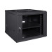Комутаційна шафа NVC-9U/600x600x500 Black для організації мережевого обладнання з дверцятами із загартованого скла та максимальним навантаженням 100 кг