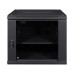 Комутаційна шафа NVC-9U/600x600x500 Black для організації мережевого обладнання з дверцятами із загартованого скла та максимальним навантаженням 100 кг