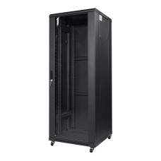 Коммутационный шкаф 32U Trinix TRX-32U/600x600x1610 Black для монтажа сетевого оборудования, разборный, с замком, максимальная нагрузка 1000 кг, класс защиты IP20