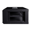 Комутаційна шафа 4U NVC-600x450 для організації мережевих кабелів із загартованими дверцями чорного кольору IP20 Комутаційна шафа 4U NVC-600x450 для організації мережевих кабелів із загартованими дверцями чорного кольору IP20