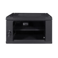 Комутаційна шафа NVC-6U/600x450x350 Black для організації кабельних мереж, з дверцятами із загартованого скла і захистом IP20 Комутаційна шафа NVC-6U/600x450x350 Black для організації кабельних мереж, з дверцятами із загартованого скла і захистом IP20