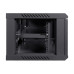 Комутаційна шафа NVC-6U/600x450x350 Black для організації кабельних мереж, з дверцятами із загартованого скла і захистом IP20