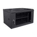 Комутаційна шафа NVC-6U/600x450x350 Black для організації кабельних мереж, з дверцятами із загартованого скла і захистом IP20 Комутаційна шафа NVC-6U/600x450x350 Black для організації кабельних мереж, з дверцятами із загартованого скла і захистом IP20