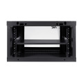 Комутаційна шафа NVC-6U/600x450x350 Black для організації кабельних мереж, з дверцятами із загартованого скла і захистом IP20 Комутаційна шафа NVC-6U/600x450x350 Black для організації кабельних мереж, з дверцятами із загартованого скла і захистом IP20