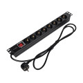 Блок розеток Trinix TRX-PDU/8M-16А Black для комутаційної шафи 19" на 8 розеток з вимикачем для забезпечення електроживлення тонкої техніки Блок розеток Trinix TRX-PDU/8M-16А Black для комутаційної шафи 19" на 8 розеток з вимикачем для забезпечення електроживлення тонкої техніки