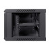Комутаційна шафа NVC-6U/600x450x350 Black для організації кабельних мереж, з дверцятами із загартованого скла і захистом IP20