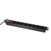 Блок розеток Trinix TRX-PDU/8M-16А Black для коммутационного шкафа 19", 8 розеток Schuko, 16А, выключатель, 1U, 4000Вт, алюминий, 1.8 м кабель