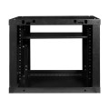 Комутаційна шафа 9U Black NVC-9U/600x450x500 для організації кабельної системи з максимальним навантаженням 100 кг, дверцята з загартованого скла, захист IP20 Комутаційна шафа 9U Black NVC-9U/600x450x500 для організації кабельної системи з максимальним навантаженням 100 кг, дверцята з загартованого скла, захист IP20