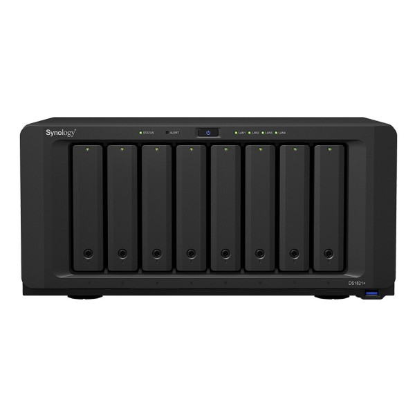 Система хранения данных SYNOLOGY DS1821+ с 8 отсеками для дисков, 4GB RAM, настольное исполнение Система хранения данных SYNOLOGY DS1821+ с 8 отсеками для дисков, 4GB RAM, настольное исполнение